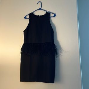 Endless Rose Black Feather Cocktail Dress